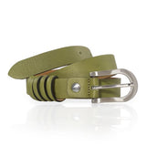 Ceinture Femme 5 Passants Ceinture Glove Story VERT .085/100 - 25 Cuir de vachette - Synderme