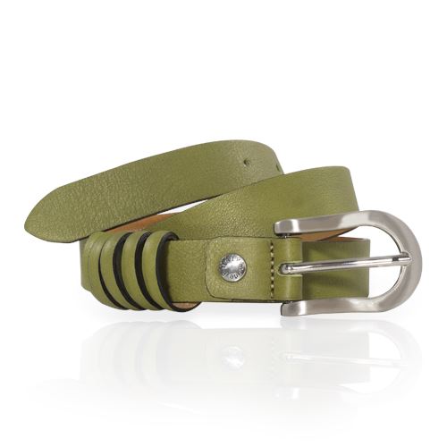Ceinture Femme 5 Passants Ceinture Glove Story VERT .085/100 - 25 Cuir de vachette - Synderme