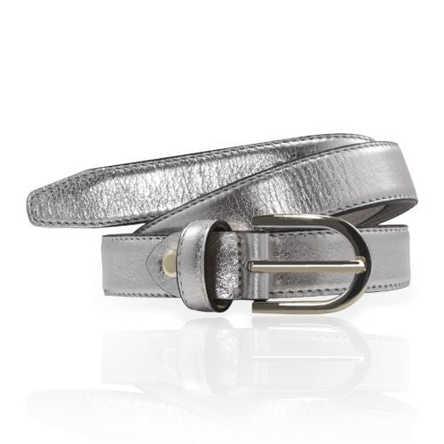 Ceinture Femme Boucle Arrondie Ceinture Glove Story GRIS .085/100 - 25 Cuir de vachette - Synderme