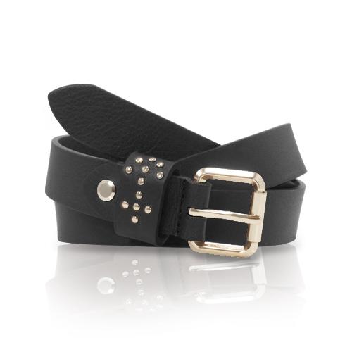 Ceinture Femme Boucle Passant Studs Ancre Ceinture Glove Story NOIR .085/100 - 25 Cuir de vachette - Synderme