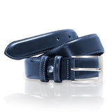Ceinture Homme Ville Bord Surpique Boucle Rectangle Ceinture Glove Story BLEU .095/110 - 35 Vachette - Vachette
