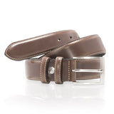 Ceinture Homme Ville Bord Surpique Boucle Rectangle Ceinture Glove Story MARRON .095/110 - 35 Vachette - Vachette