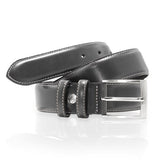 Ceinture Homme Ville Bord Surpique Boucle Rectangle Ceinture Glove Story NOIR .095/110 - 35 Vachette - Vachette