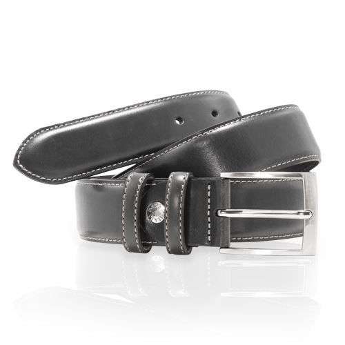 Ceinture Homme Ville Bord Surpique Boucle Rectangle Ceinture Glove Story NOIR .095/110 - 35 Vachette - Vachette