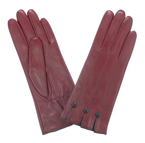 Cuir Prestige Femme baguettes droites soufflet Gant Glove Story Rouge/Noir 6.5 Cuir de mouton - 100% Soie