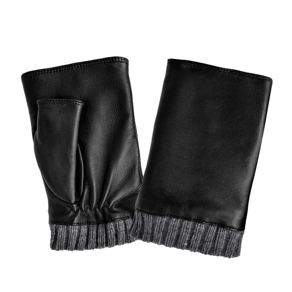 Cuir prestige femme mitaine cuir sans doigts Gant Glove Story Noir 6.5 Cuir d'agneau - 100% Polyester