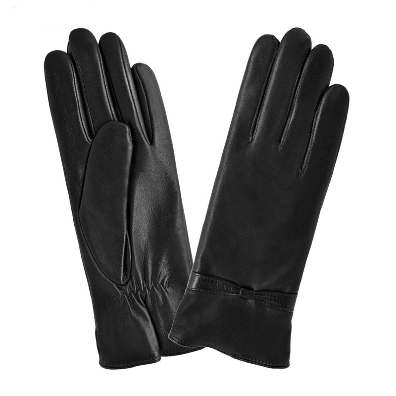 Cuir prestige femme passage cuir papillon Gant Glove Story Noir 6.5 Cuir d'agneau - 100% Cachemire