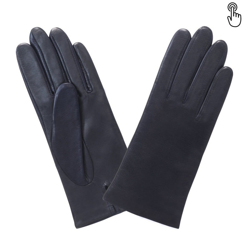 Cuir Prestige Femme - Tactile Gant Glove Story Deep Blue 6.5 Cuir de mouton - 100% Soie