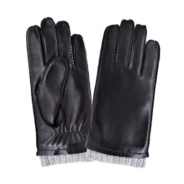 Cuir prestige homme cousu main doublure laine integree et elastique poignet Gant Glove Story Noir 8 Cuir d'agneau - 100% Laine