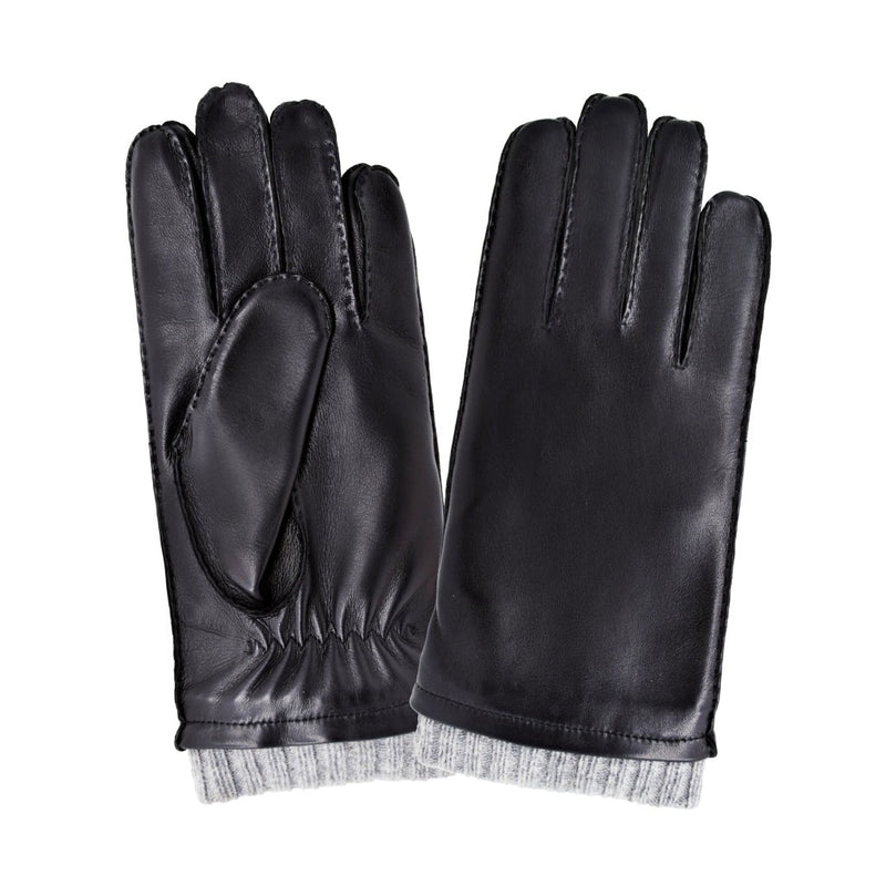 Cuir prestige homme cousu main doublure laine integree et elastique poignet Gant Glove Story Noir 8 Cuir d'agneau - 100% Laine