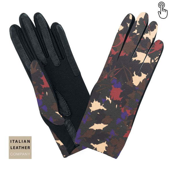 Gant Femme Imprimé Feuille Tactile Gant Glove Story Feuille Noire TU 18% Elastomère-82%Polyamide / 100% Polyester