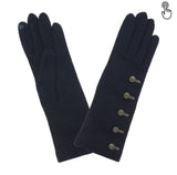 Gant laine femme mi long TACTILE Gant Glove Story Deep Blue/Taupe TU Tissus 80% laine-20% nylon
