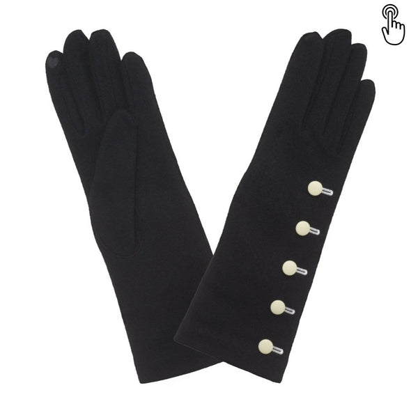 Gant laine femme mi long TACTILE Gant Glove Story Noir/Blanc TU Tissus 80% laine-20% nylon