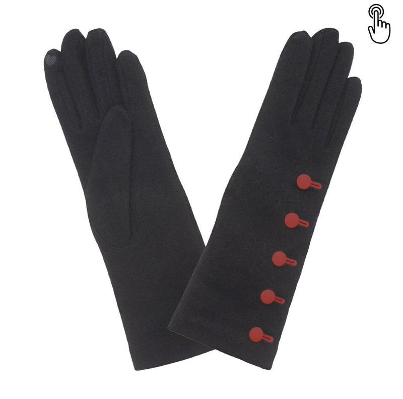 Gant laine femme mi long TACTILE Gant Glove Story Rouge/Noir TU Tissus 80% laine-20% nylon