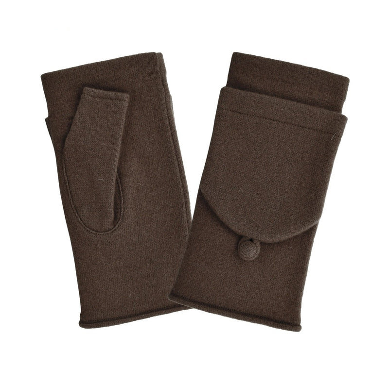 Gant laine femme mitaine aves revers Gant Glove Story Choco TU Tissus 80% laine-20% nylon