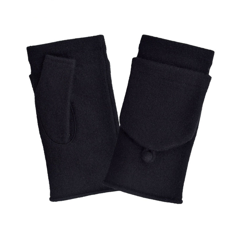 Gant laine femme mitaine aves revers Gant Glove Story Noir TU Tissus 80% laine-20% nylon