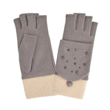 Gant laine femme mitaine doigts revers et manchette Gant Glove Story Taupe TU Tissus 80% laine-20% nylon