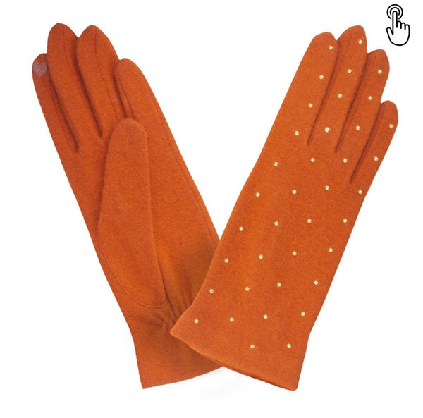 Gant laine femme studs all over TACTILE Gant Glove Story Orange TU Tissus 80% laine-20% nylon