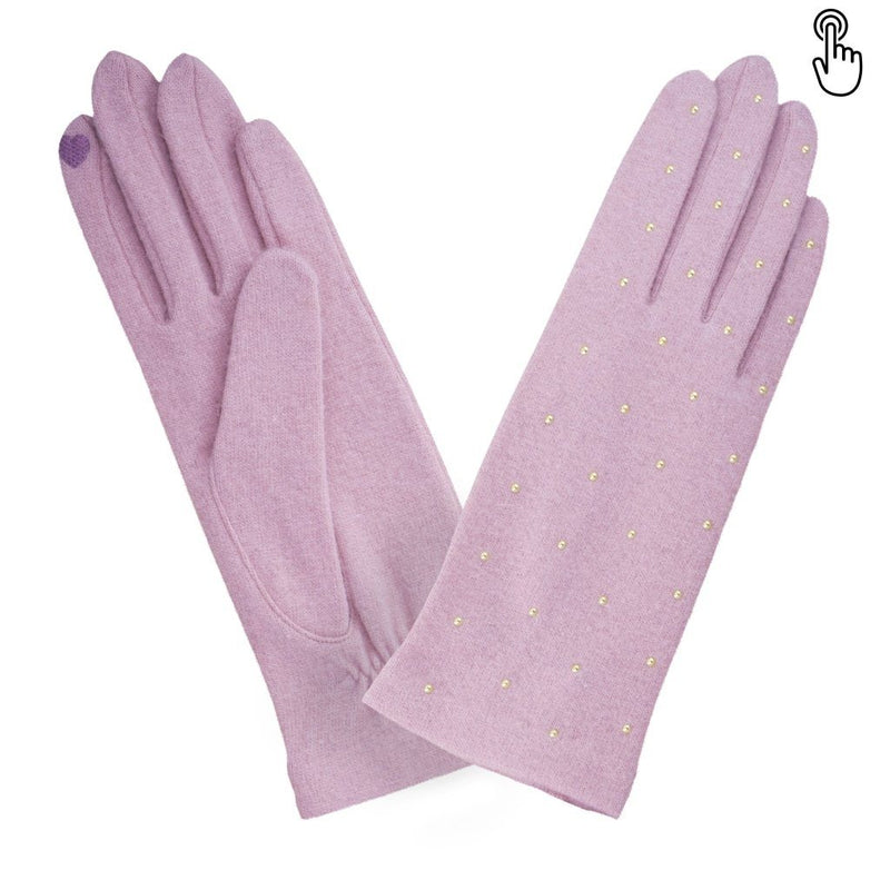 Gant laine femme studs all over TACTILE Gant Glove Story Pink TU Tissus 80% laine-20% nylon