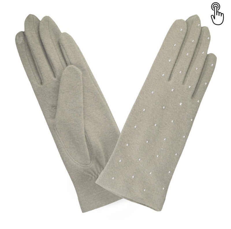 Gant laine femme studs all over TACTILE Gant Glove Story Taupe TU Tissus 80% laine-20% nylon