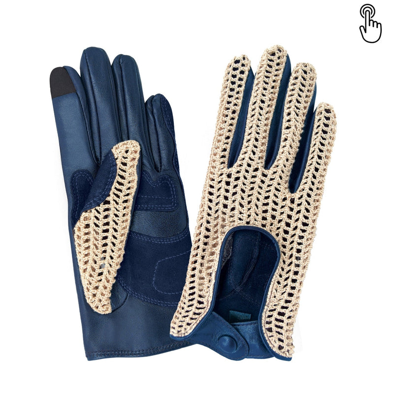 Gant vélo/e-trottinette femme Glove Story BLUE PEONY S Cuir d'agneau - Non Doublé