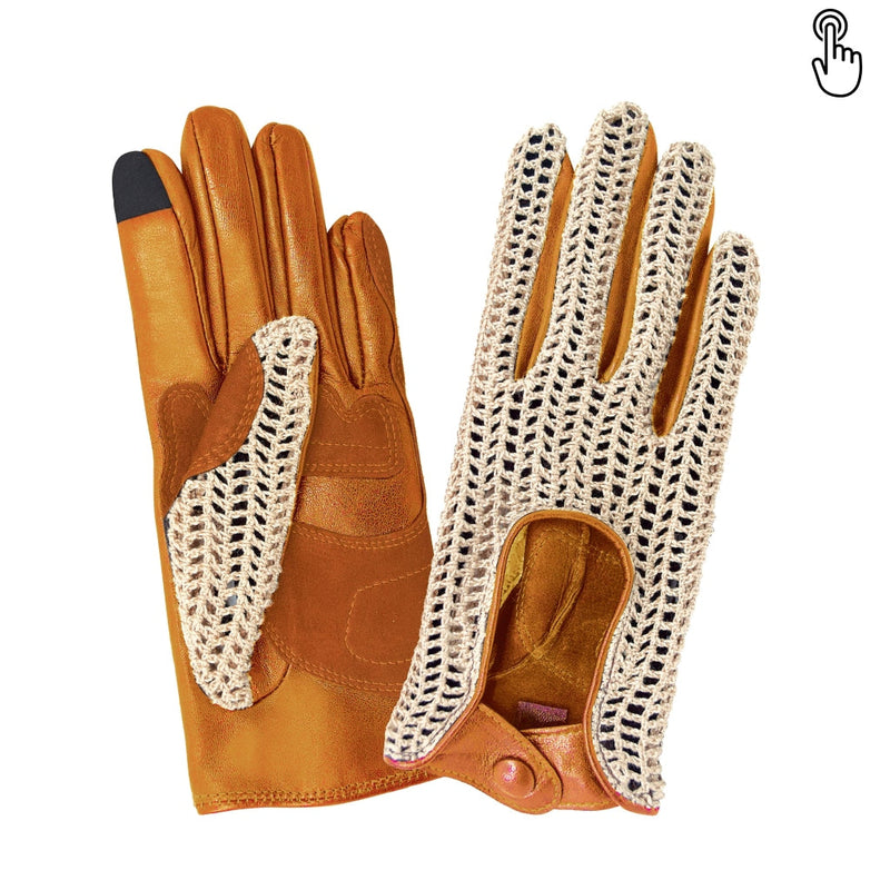 Gant vélo/e-trottinette femme Glove Story GOLDEN YELLOW S Cuir d'agneau - Non Doublé