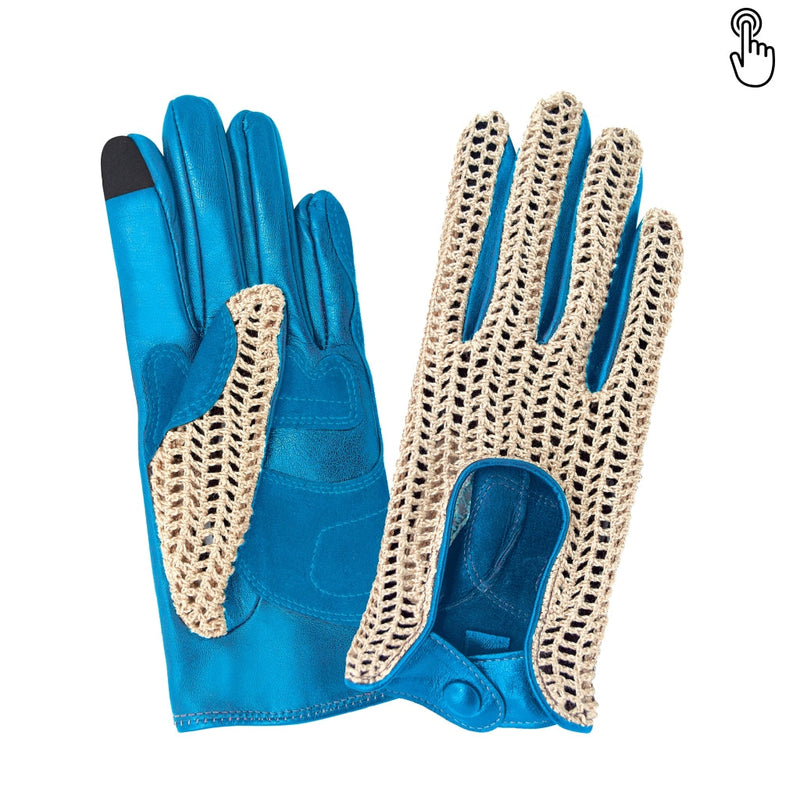 Gant vélo/e-trottinette femme Glove Story SKY BLUE S Cuir d'agneau - Non Doublé