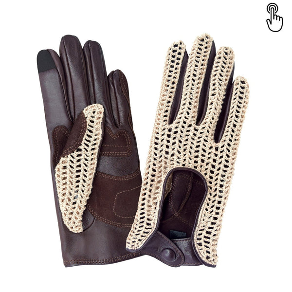 Gant vélo/e-trottinette femme Glove Story TAN S Cuir d'agneau - Non Doublé