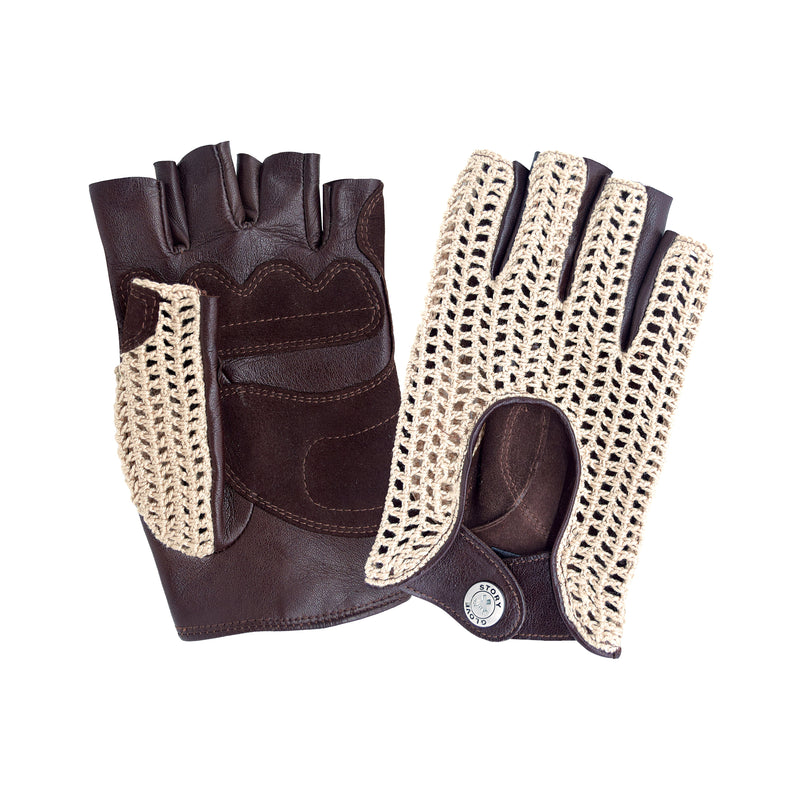Gant vélo/e-trottinette homme Glove Story TAN S Cuir d'agneau - Non Doublé