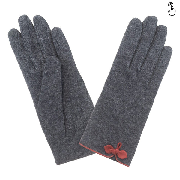 Gants 80% laine 20% nylon-Tactile-31091NF Gant Glove Story Gris/Rouge TU 