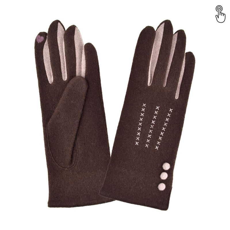Gants 80% laine 20% nylon-Tactile-31161NF Gants Glove Story Choco TU 