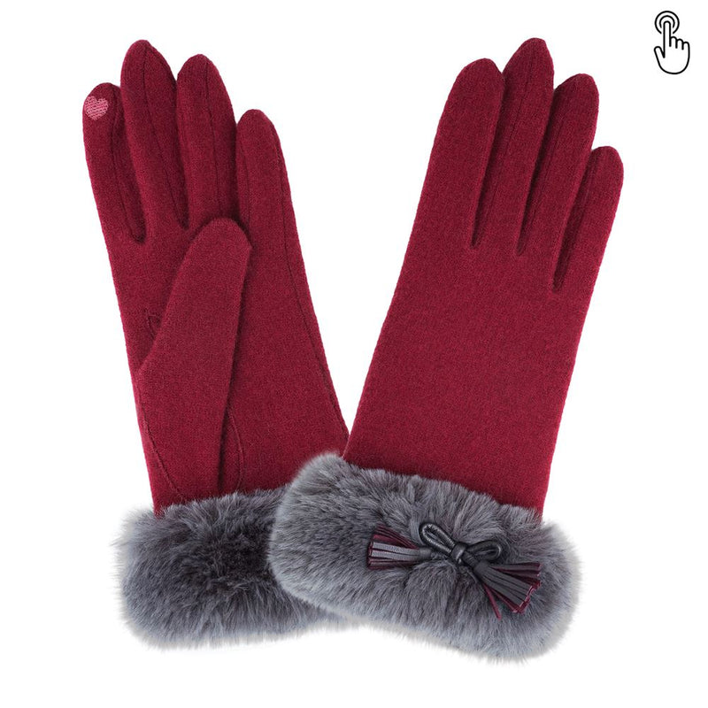 Gants 80% laine 20% nylon-Tactile-31168NF Gants Glove Story Bordeaux TU 