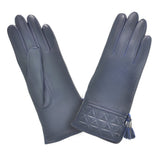 Gants cuir agneau-100% soie-21474SN Gant Glove Story Indigo 6.5 