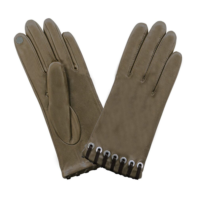 Gants cuir agneau-100% soie-21514SN Gloves & Mittens Glove Story Brey/Choco 6.5 