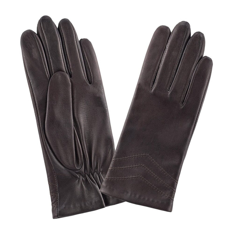 Gants cuir agneau-100% soie-61048SN Gants Glove Story Choco 6.5 