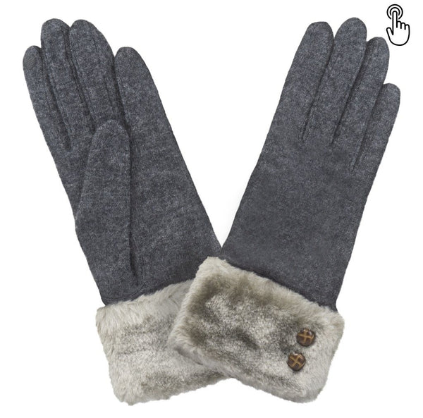 Laines Femme Fausse Fourrure Tactile Glove Story Gris TU Doublure