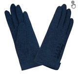 Laines Femme Ouvert Côté Boutons Tactile Glove Story Deep Blue TU Doublure