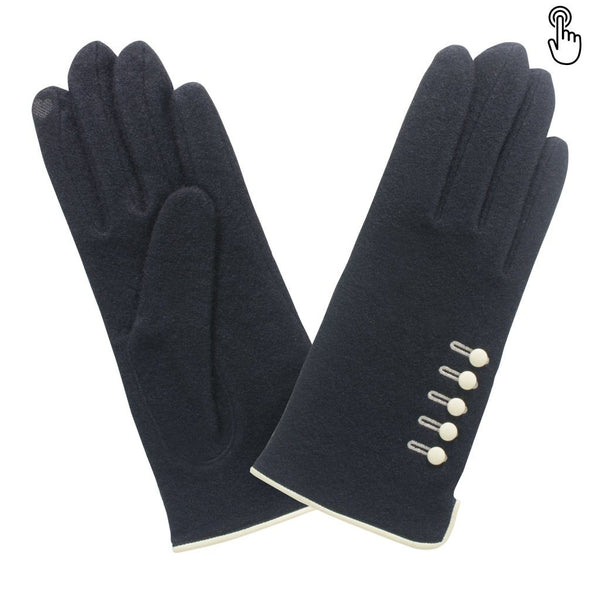 Laines Femme Ouvert Côté Boutons Tactile Glove Story Noir TU Doublure