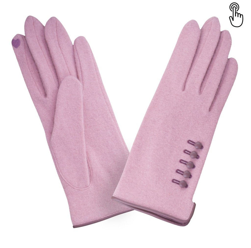 Laines Femme Ouvert Côté Boutons Tactile Glove Story Pink TU Doublure