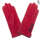 Laines Femme Ouvert Côté Boutons Tactile Glove Story Rouge TU Doublure